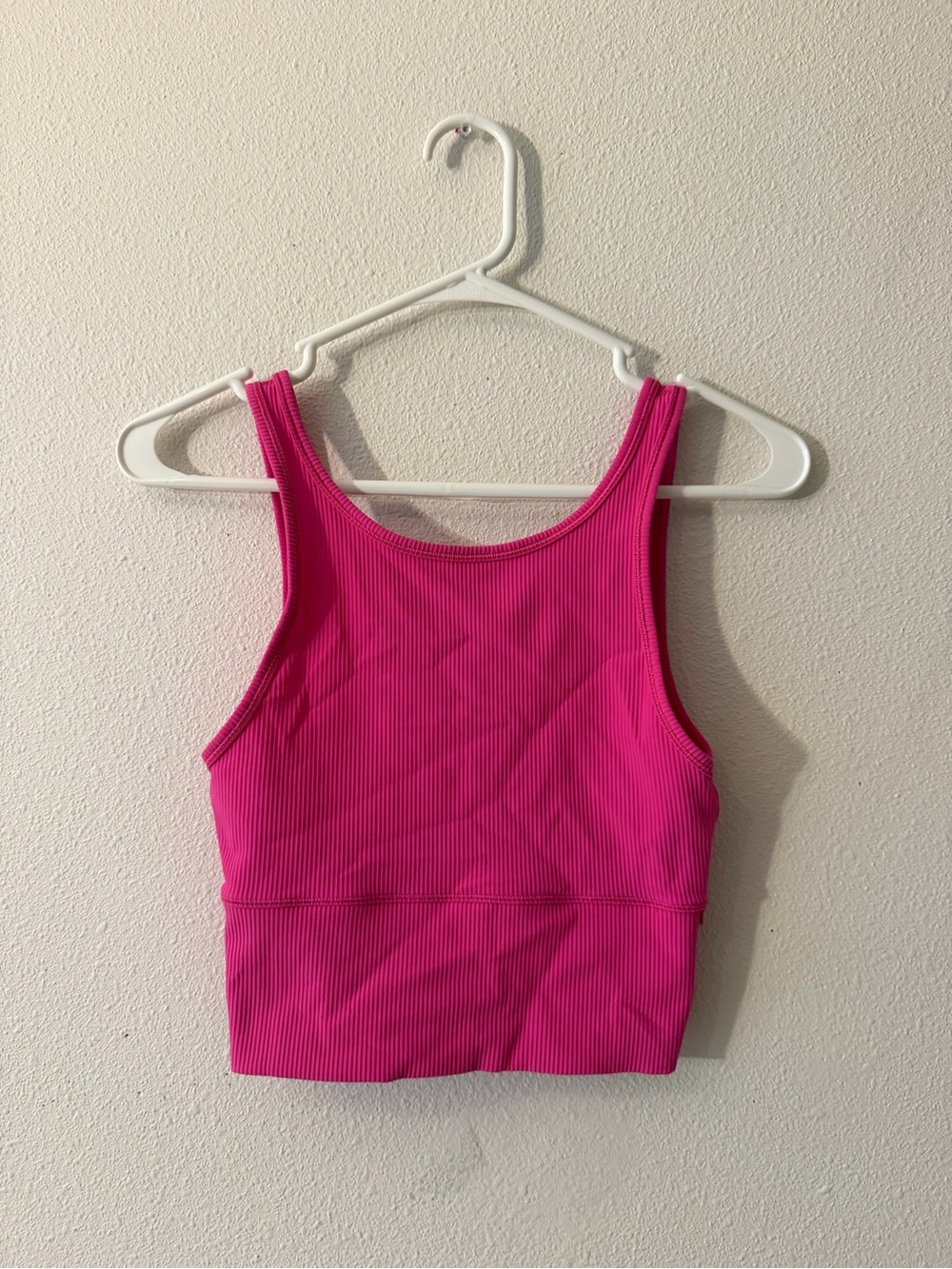 Lululemon reversible Bright Pink Ribbed Crop Tank